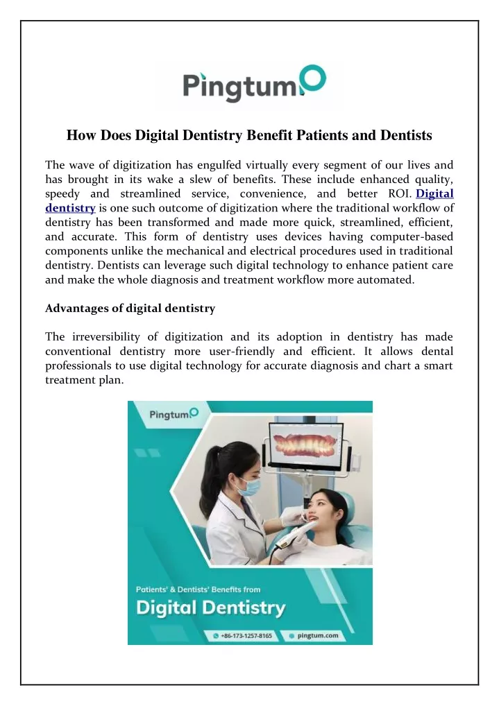 how does digital dentistry benefit patients