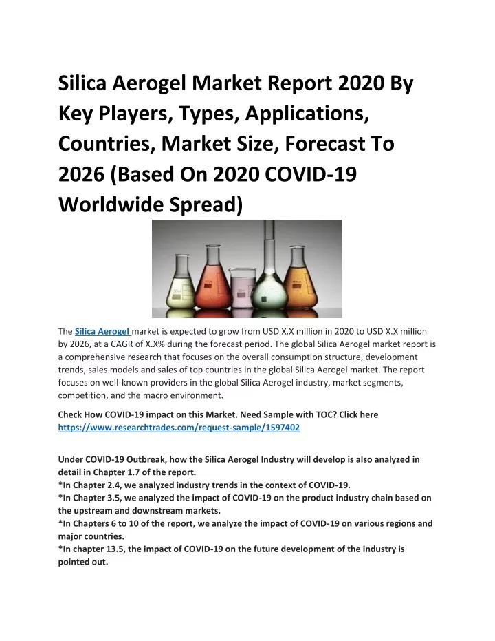 silica aerogel market report 2020 by key players