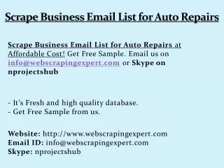 scrape business email list for auto repairs
