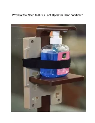 Foot Sanitizer Dispenser Online - Live Hygienic