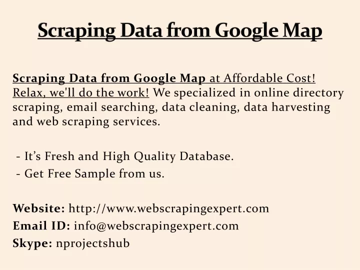 scraping data from google map