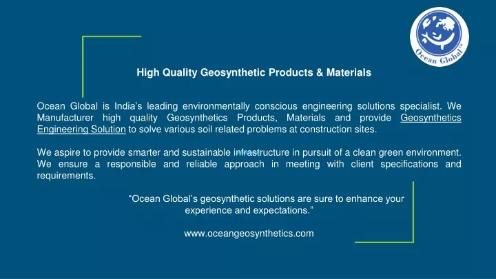 high quality geosynthetic products materials