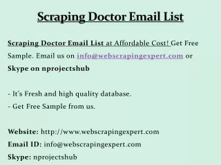 scraping doctor email list