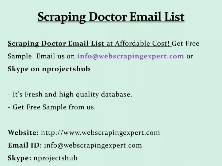 scraping doctor email list