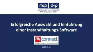 Auswahl und Einführung einer Instandhaltungssoftware