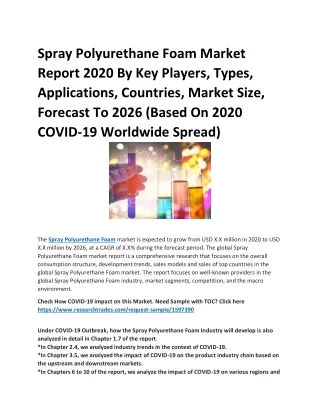 spray polyurethane foam market report 2020