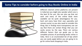 Some Tips to consider before going to Buy Books Online in India