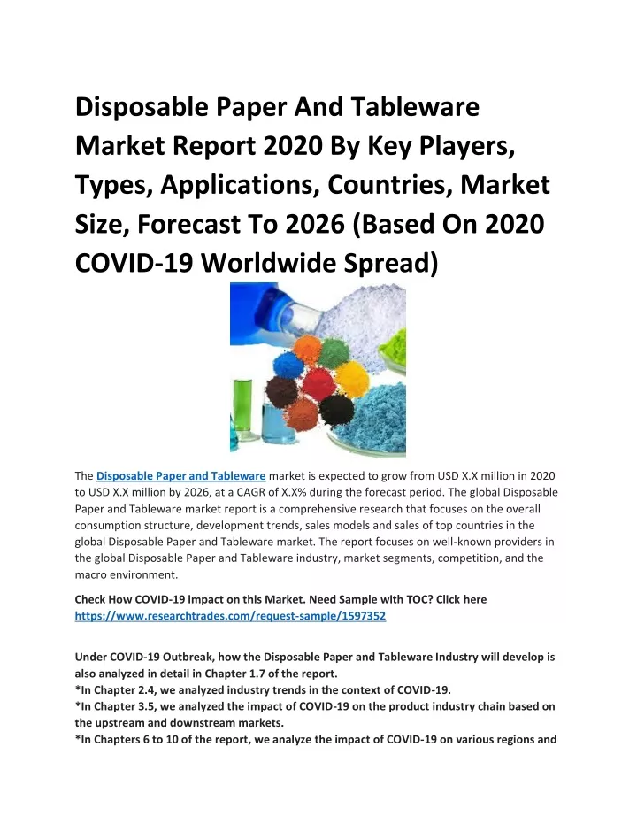 disposable paper and tableware market report 2020