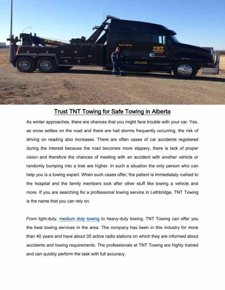 trust tnt towing for safe towing in alberta trust