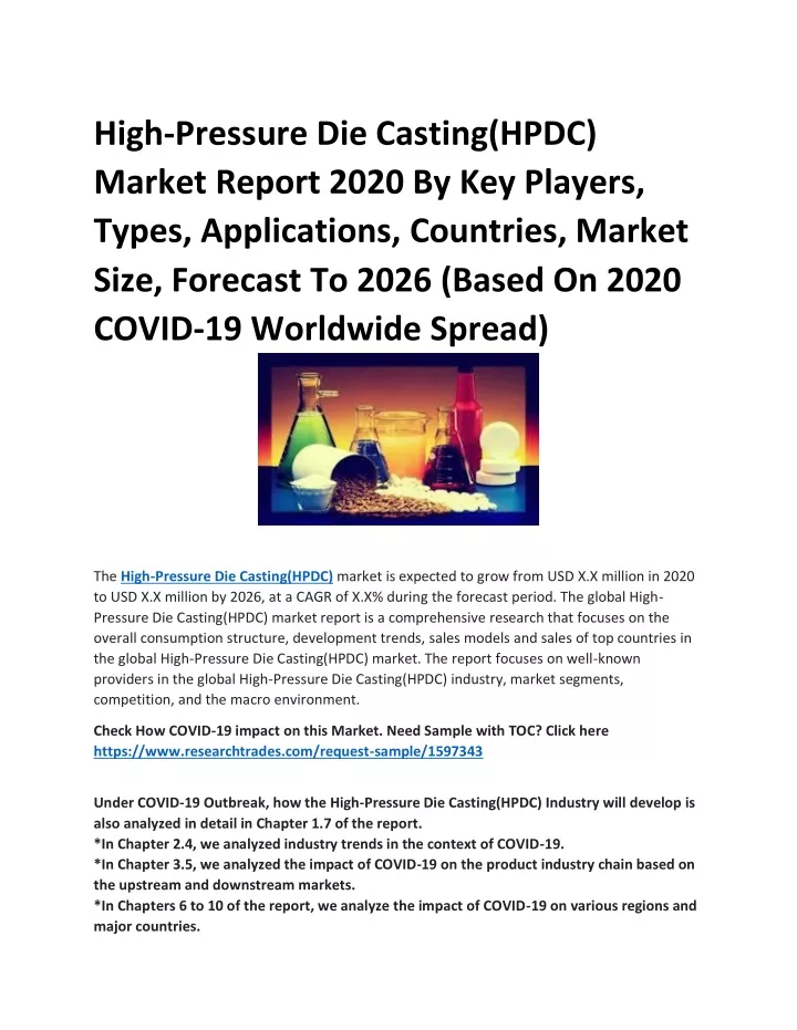 high pressure die casting hpdc market report 2020