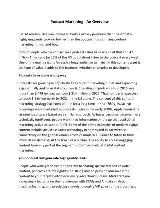 podcast marketing an overview