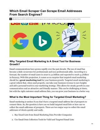 which email scraper can scrape email addresses