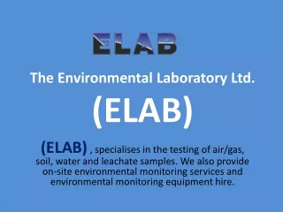 Environmental Testing Laboratory Water & Soil Testing - ELAB UK