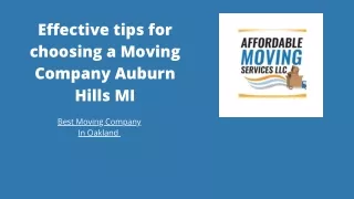 Affordable Moving Services | Moving Company Auburn Hills MI