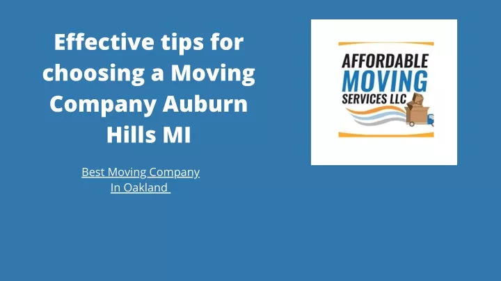 effective tips for choosing a moving company