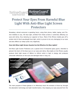 Anti-Blue Light Screen Protectors