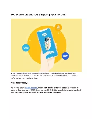 top 10 android and ios shopping apps for 2021