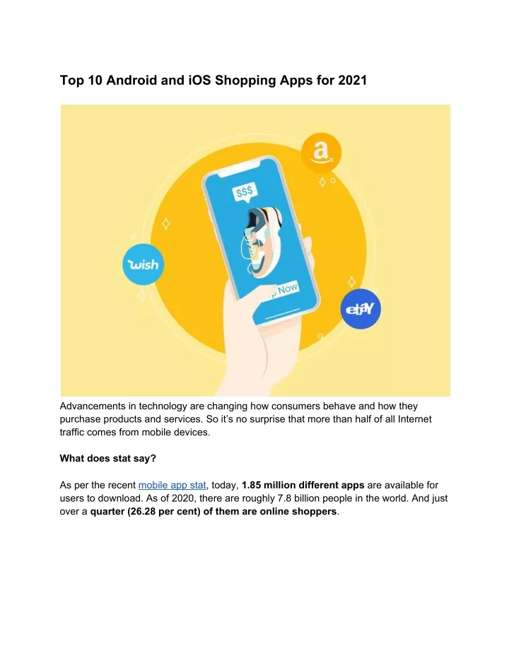 top 10 android and ios shopping apps for 2021
