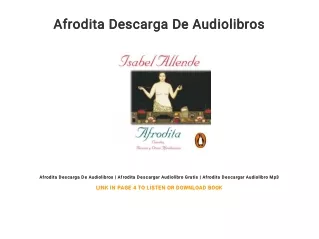 Afrodita Descarga De Audiolibros