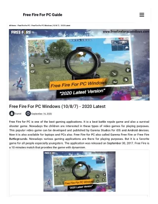free fire for pc windows 10/7/8