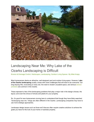 Landscaping Near Me Why Lake of the Ozarks Landscaping is Difficult