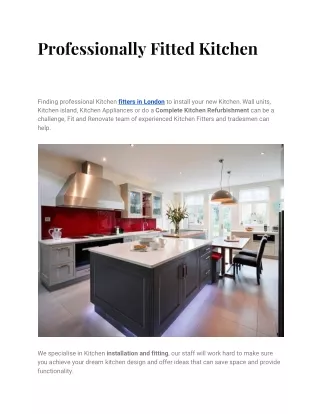 Professionally Fitted Kitchen