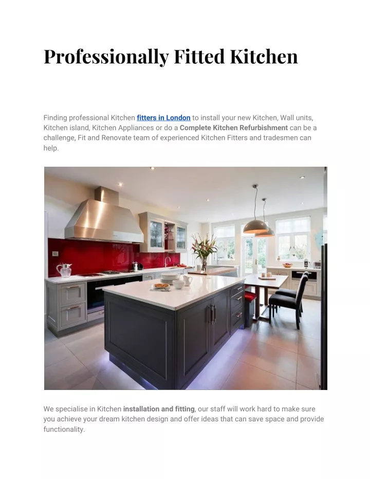 professionally fitted kitchen
