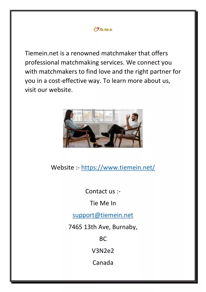 tiemein net is a renowned matchmaker that offers