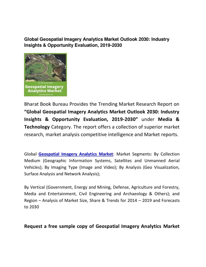 global geospatial imagery analytics market