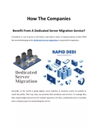 How The Companies  Benefit From A Dedicated Server Migration Service?