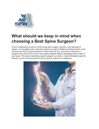 Degenerative Spine Clinics In Mumbai | Wearespine.in