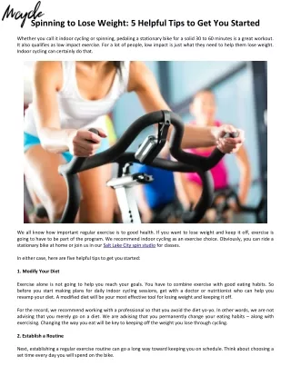 spinning to lose weight 5 helpful tips