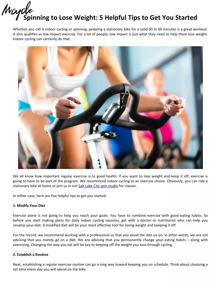 spinning to lose weight 5 helpful tips