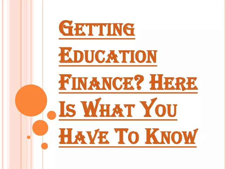 getting education finance here is what you have to know