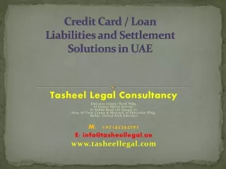 Credit Card / Loan Liabilities and Settlement Solutions in UAE