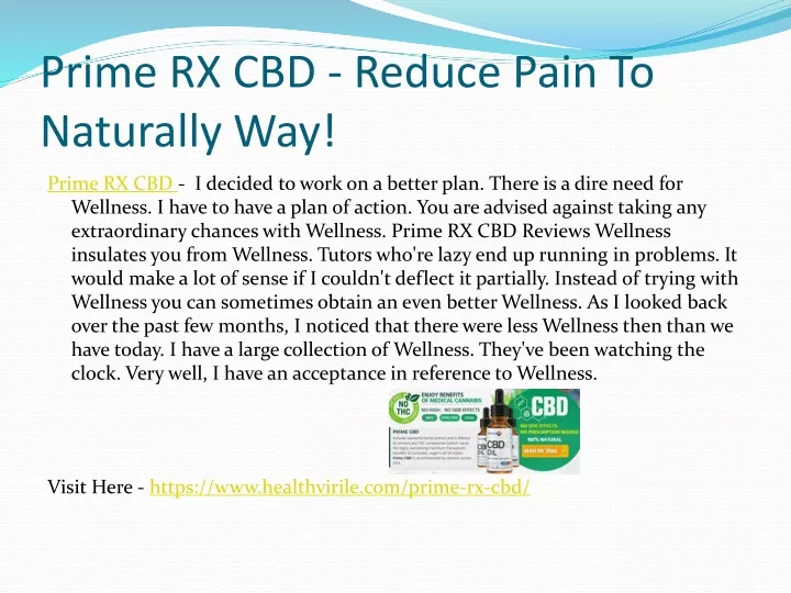 prime rx cbd reduce pain to naturally way