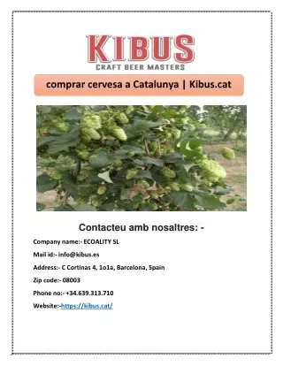 comprar cervesa a catalunya kibus cat