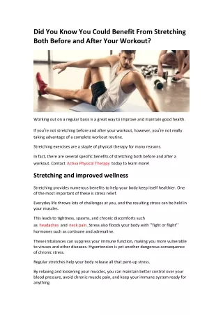 did you know you could benefit from stretching