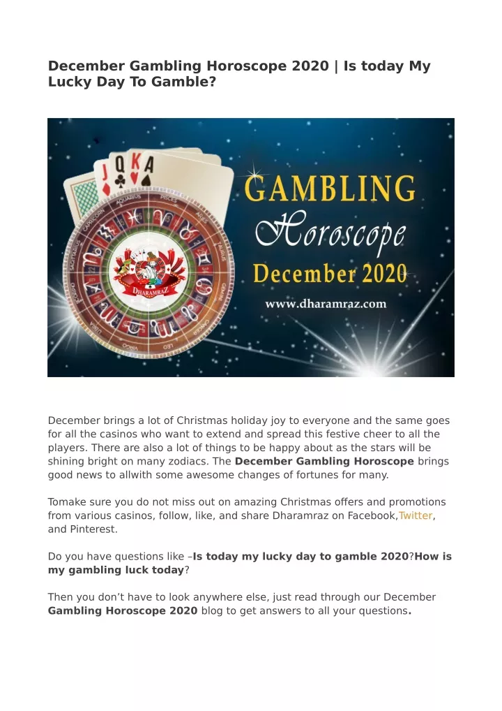 december gambling horoscope 2020 is today