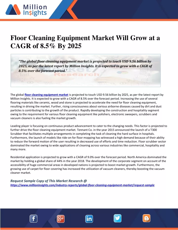 floor cleaning equipment market will grow