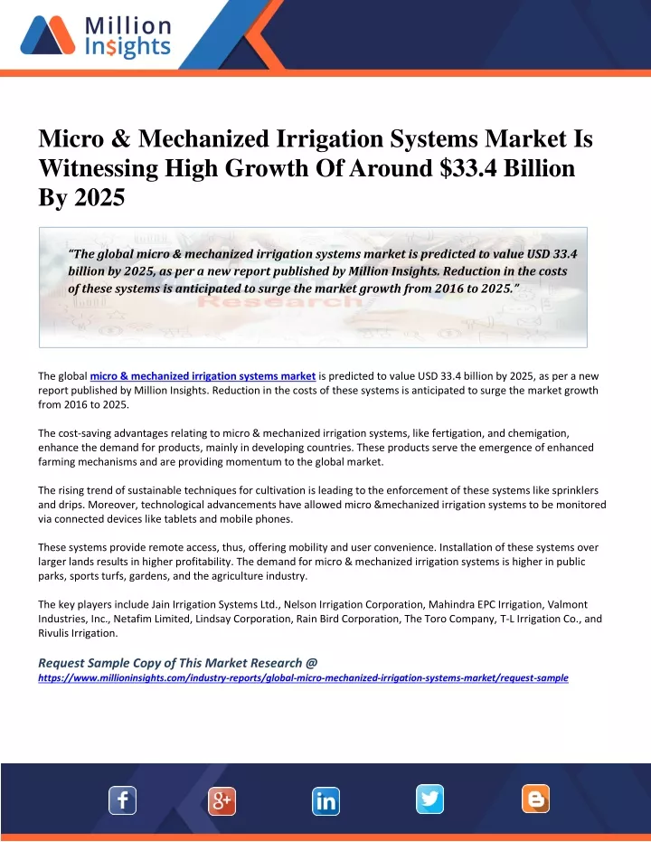 micro mechanized irrigation systems market