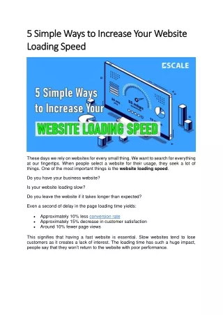 5 Simple Ways to Increase Your Website Loading Speed