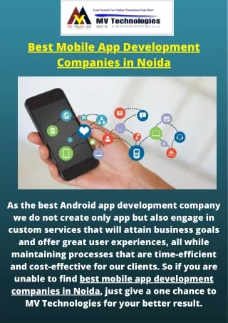 Mobile App Development Companies in Delhi NCR