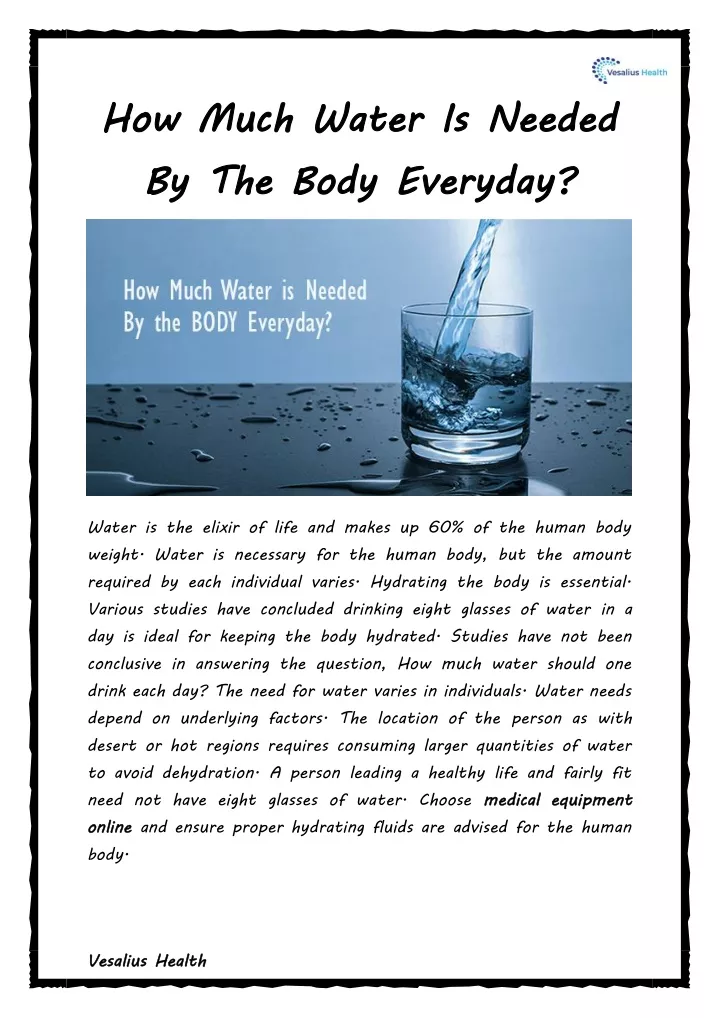 how much water is needed by the body everyday