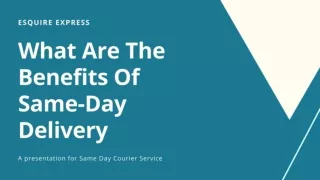 What Are The Benefits Of Same-Day Delivery - Esquire Express