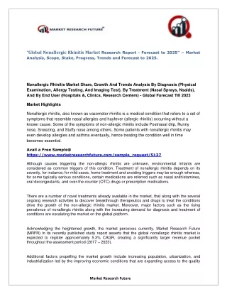 global nonallergic rhinitis market research