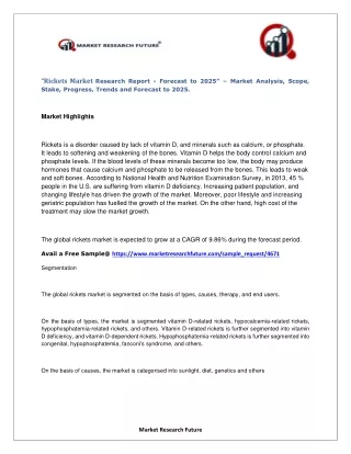 rickets market research report forecast to 2025