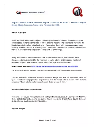 septic arthritis market research report forecast