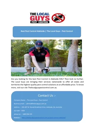 Best Pest Control Adelaide | The Local Guys - Pest Control