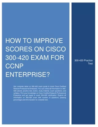 how to improve scores on cisco 300 420 exam